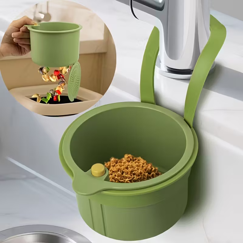 Kitchen Jobs - Press-Type Drain Basket: Food Strainer &