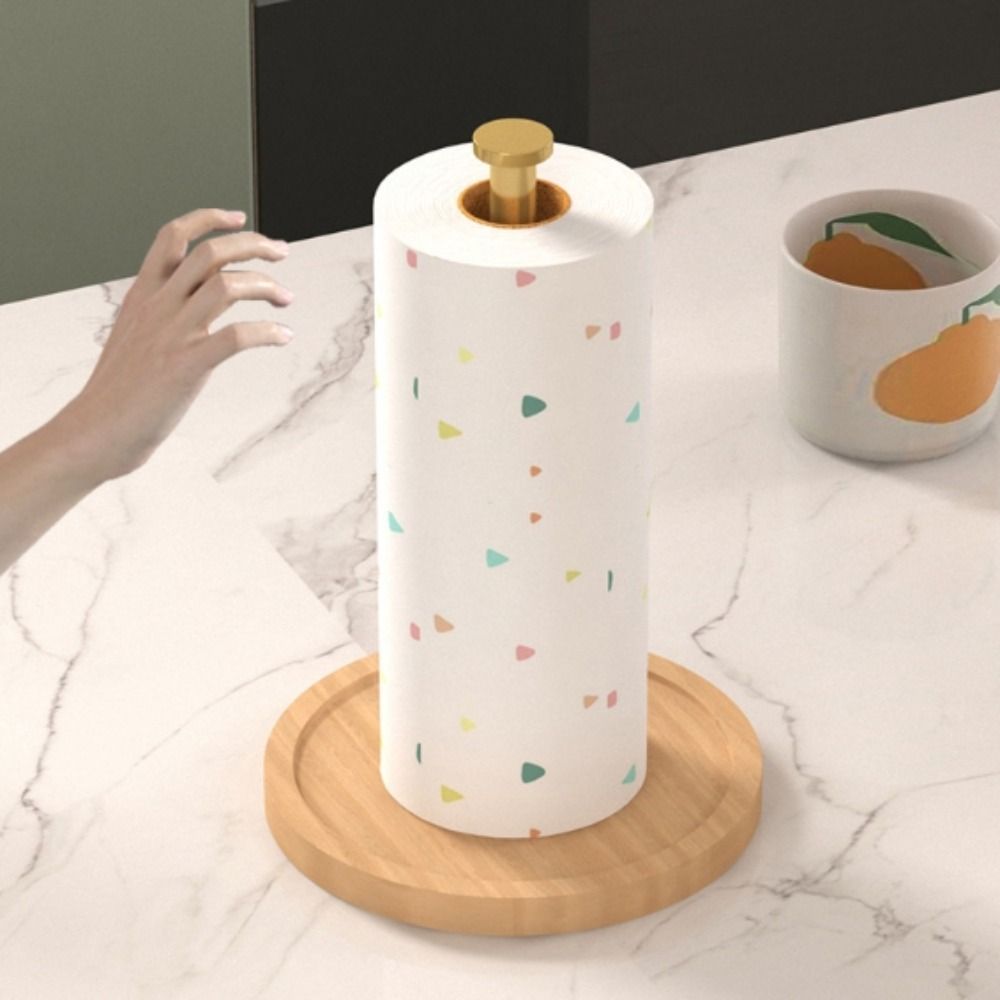 Kitchen Baking Paper Holder - Modern Wooden Base Kitchen Paper Roll