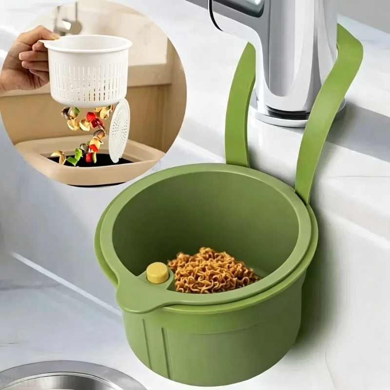 Kitchen Jobs - Hanging Sink Strainer Basket Press‑Type Food