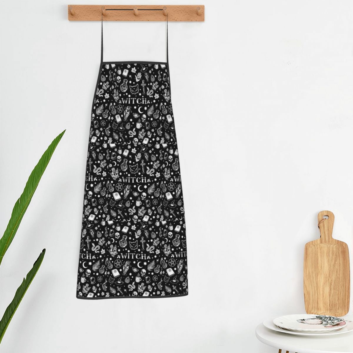 Baking Kitchen Design - Skull Cat Moon Gothic Design Apron
