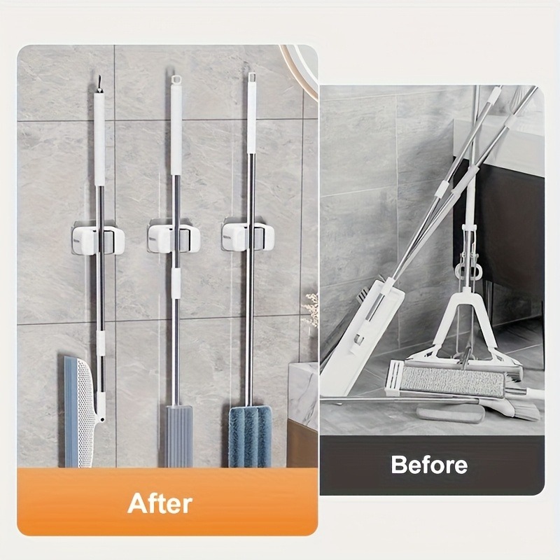 Wall-Mounted Mop and Broom Rac - Kitchen Jobs ulasan dan harga