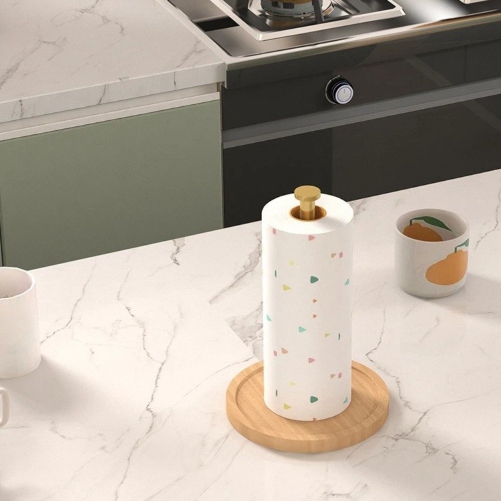 Modern Wooden Base Kitchen Pap - Kitchen Baking Paper Holder ulasan dan harga