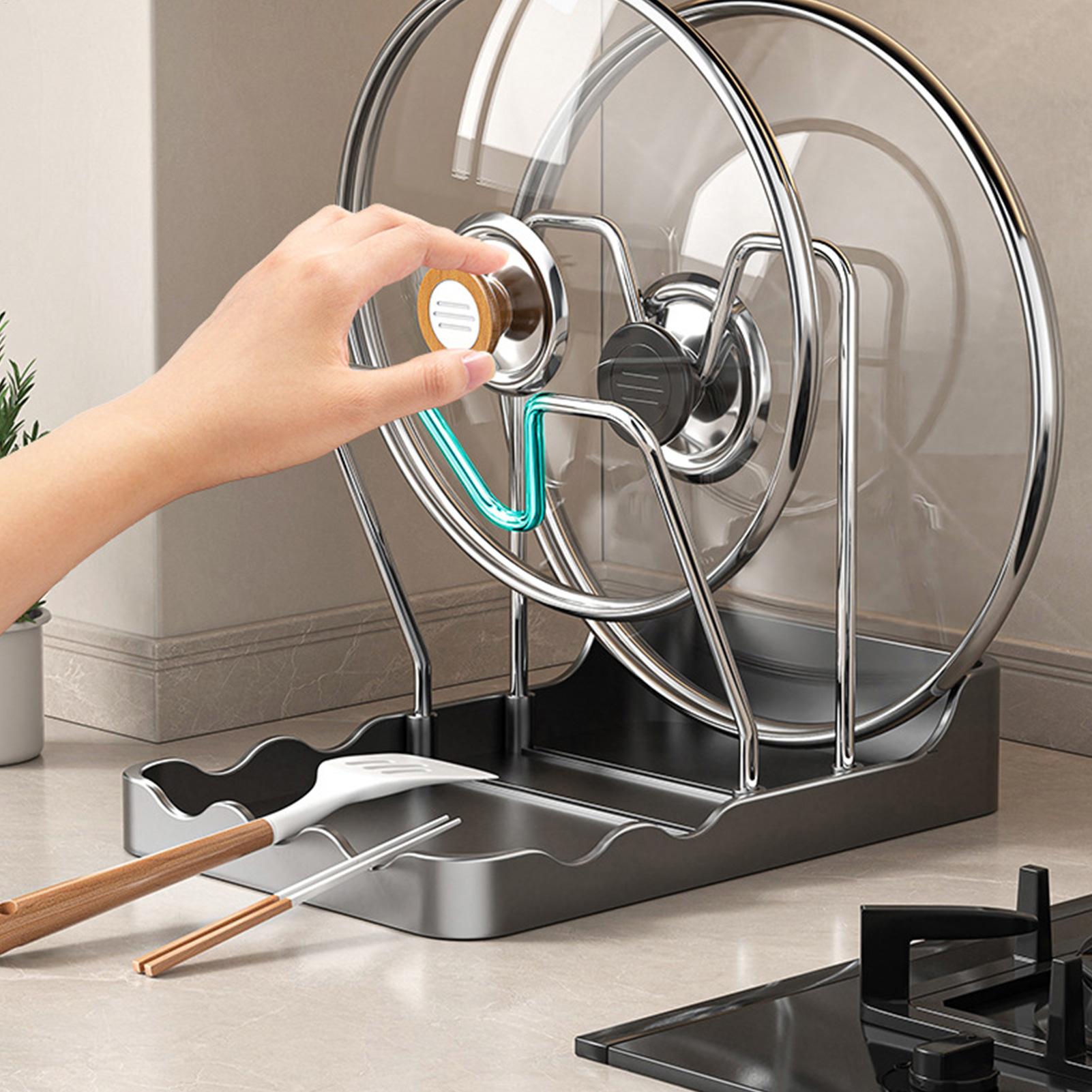 Pot Lid Rack Vertical Spoon Dr - Kitchen Baking Pantry ulasan dan harga