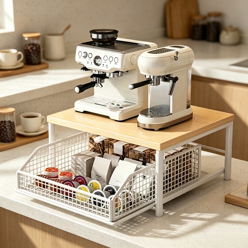Vertical Microwave Stand with  - Kitchen Baking Drawer ulasan dan harga