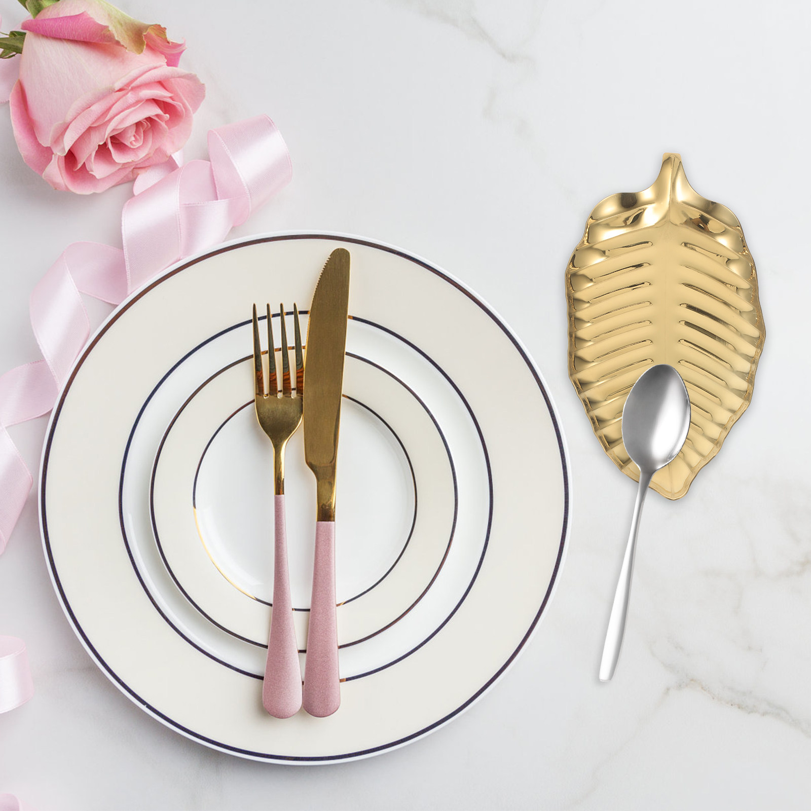 Stainless Steel Gold Leaf Spoo - Kitchen Baking Station ulasan dan harga