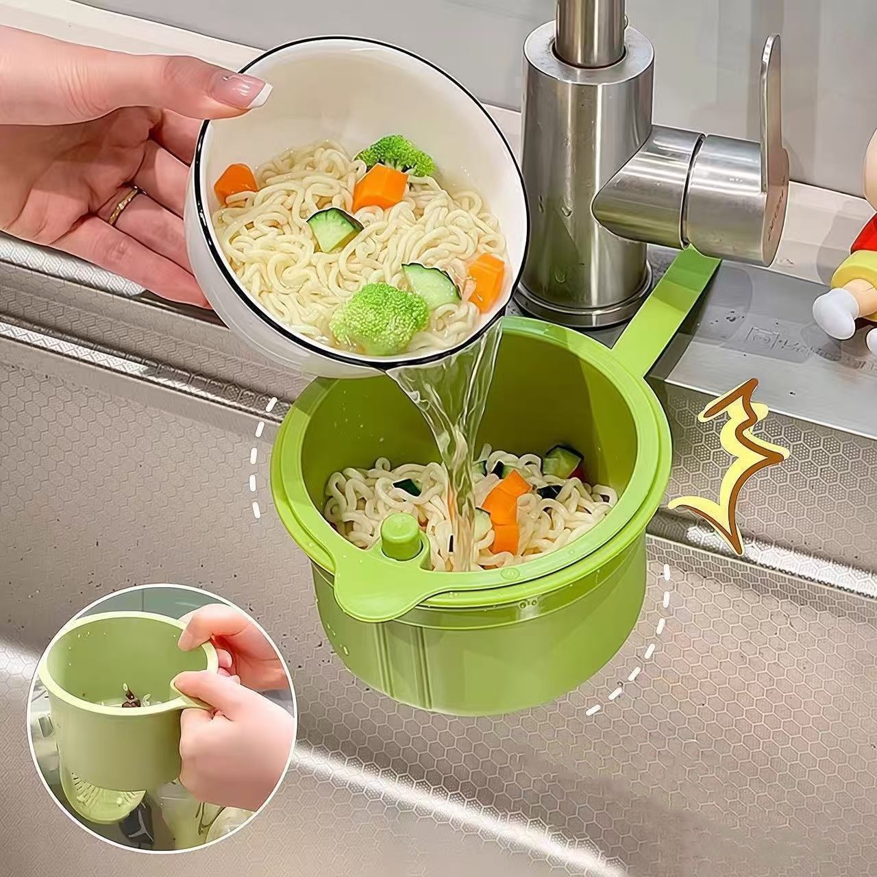 1PC Press-Type Drain Basket: F - Kitchen Jobs ulasan dan harga